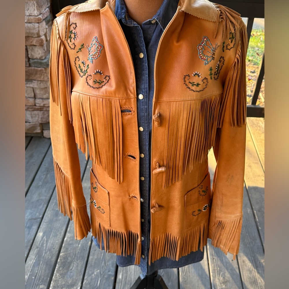 Rare Vintage Chris Line Originals 1940's/50's Era Fringe Deerskin Beaded Jacket